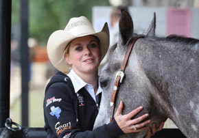 seance de travail de chevaux pour le reining